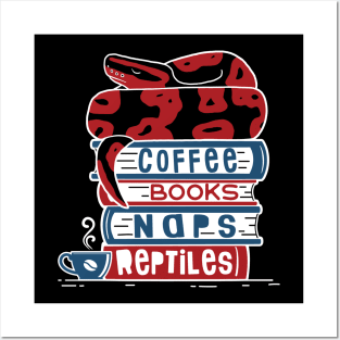 Coffee Books Naps Reptiles Posters and Art